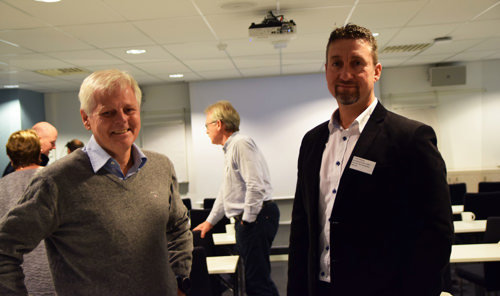 F.V: Morten Haga Lunde (spesialrådgiver i Norsk rederiforbund) og Trond Solberg (DNV)  